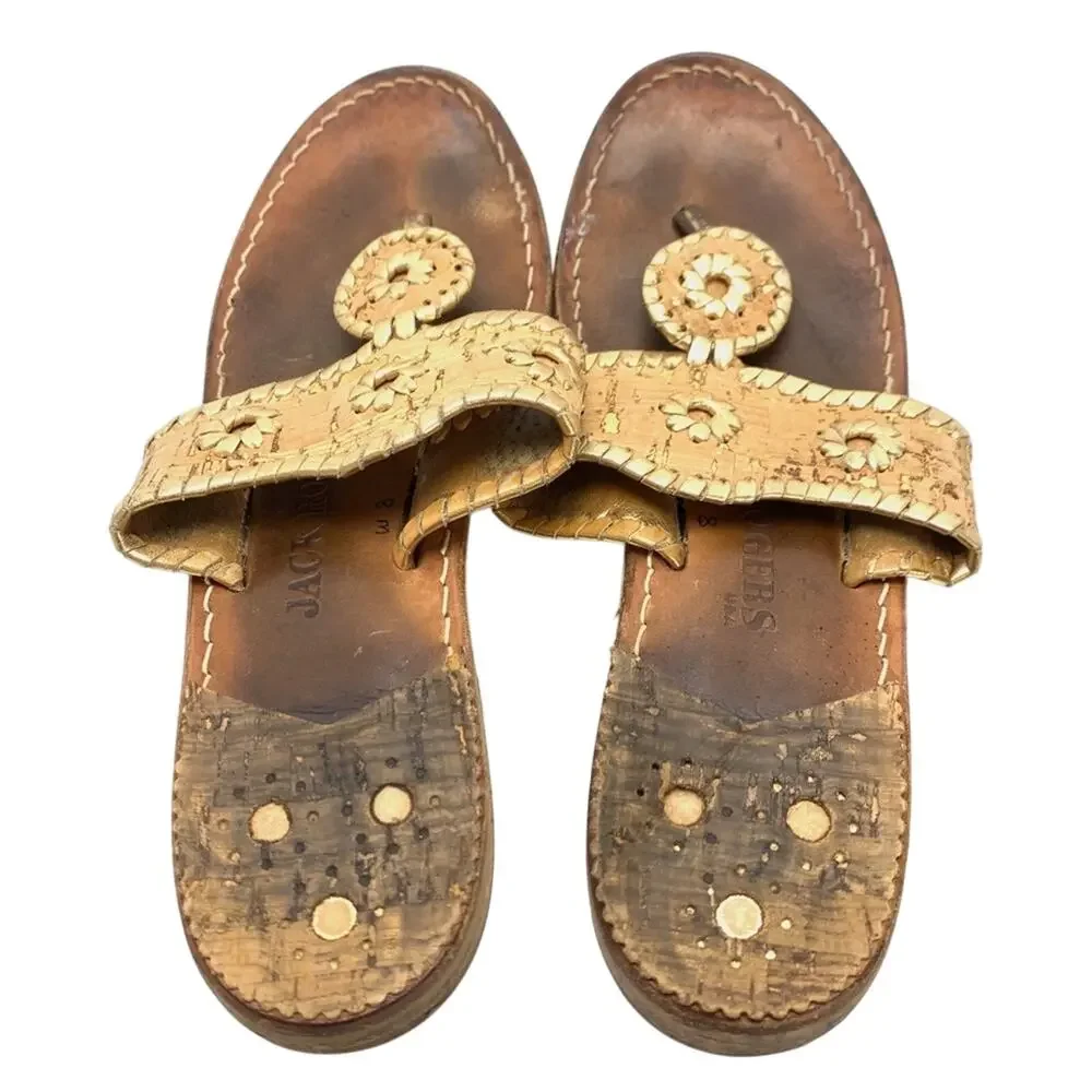 JACK ROGERS Cork HAMPTONS Flip Flops Sandals sz 8